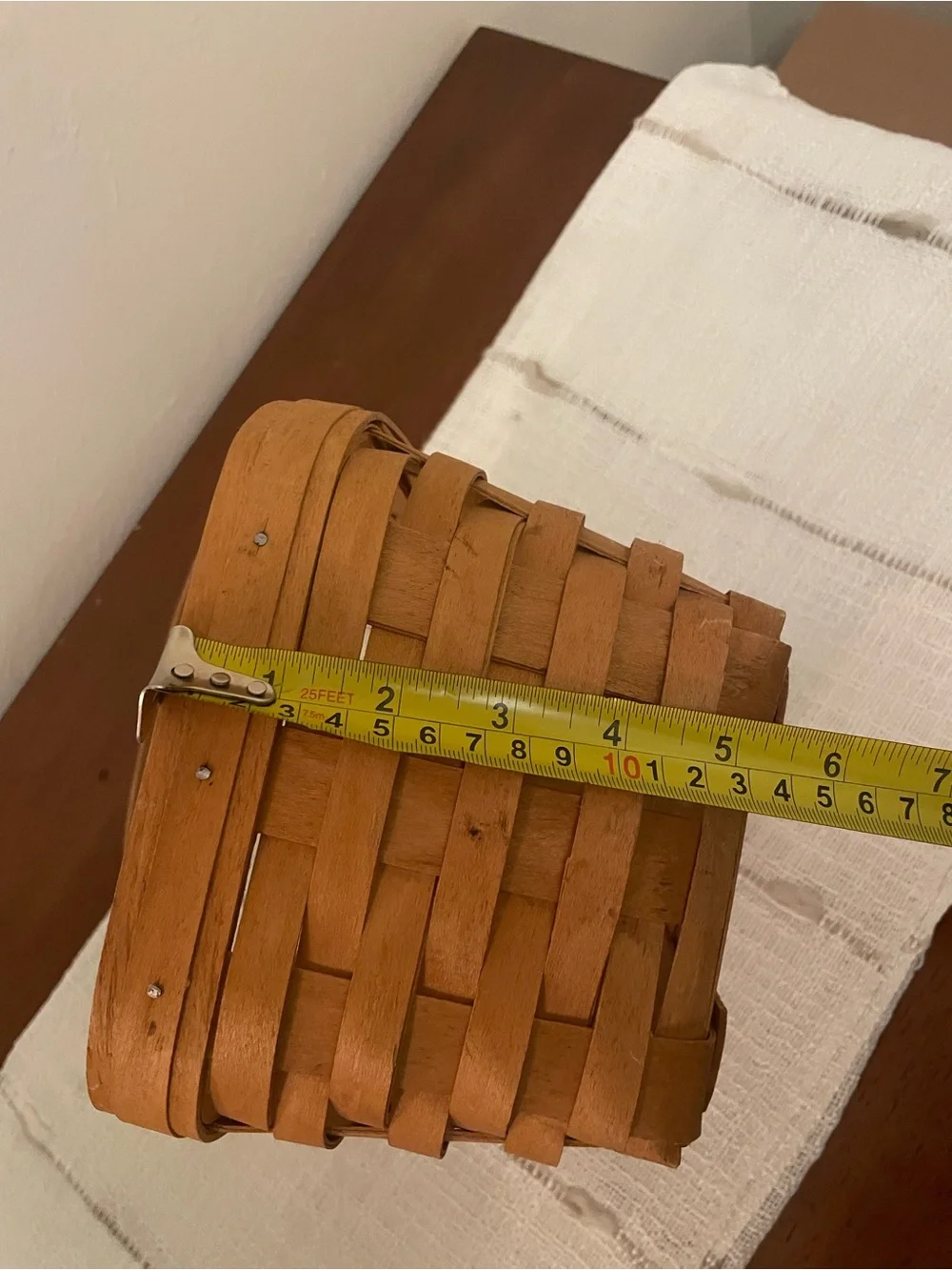 Woven Wood Market Basket - Brown